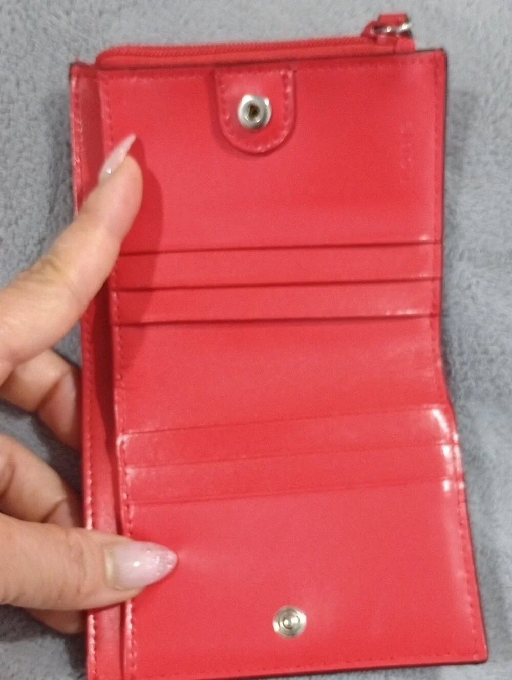 Lodis Womens Red Leather Zip Wallet - Compact Card Holder